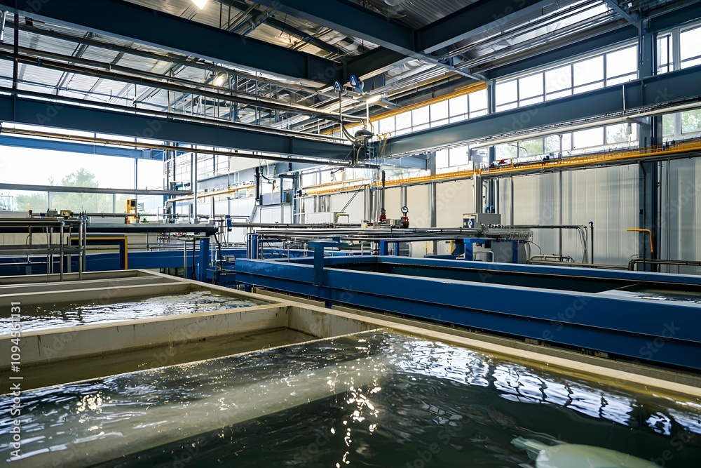Fototapeta premium Water treatment facility showcasing advanced filtration technology