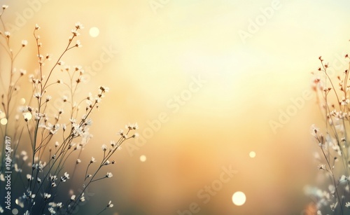 Soft blooming flowers in a gentle light atmosphere during spring