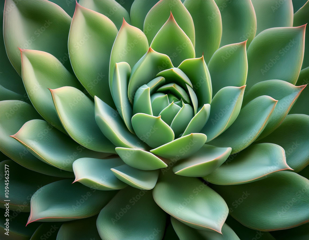 Close-Up Depiction of a Succulent Plant with Thick, Fleshy Leaves