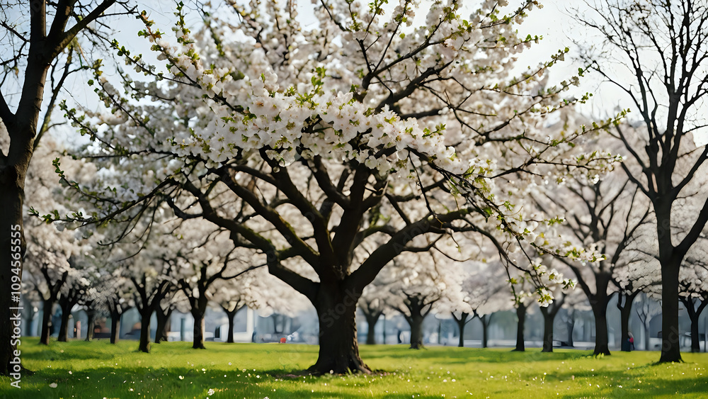 spring in the park, cherry blossom tree spring in the park, cherry blossom tree
