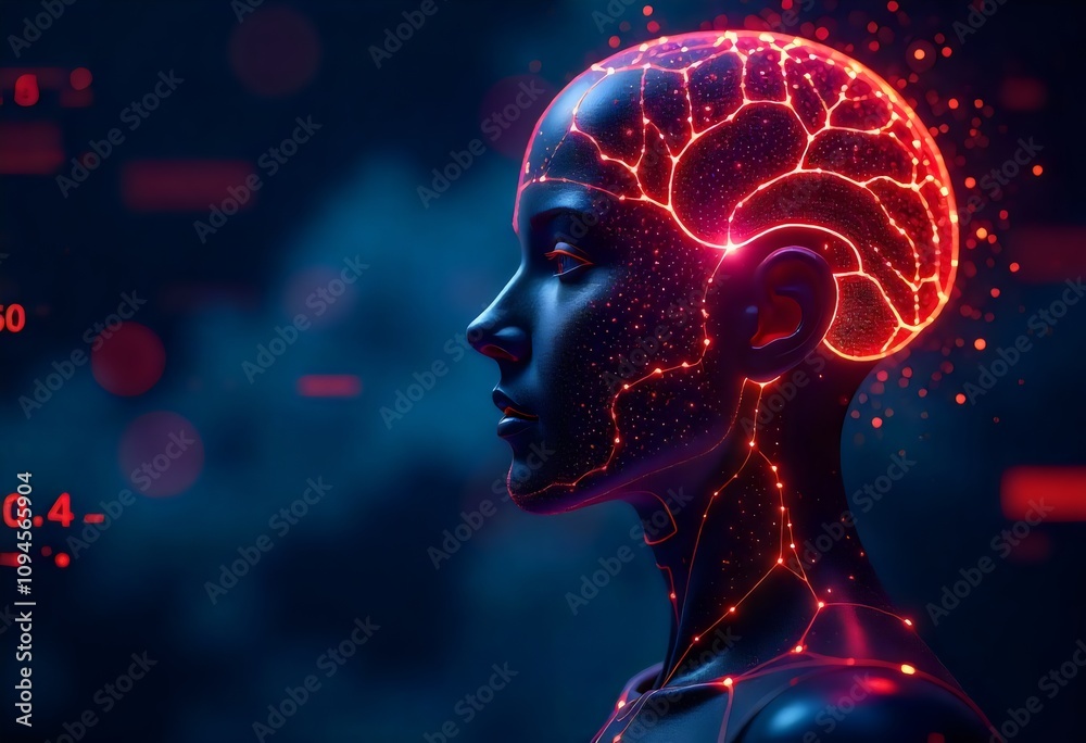 A woman with the brain of the brain and the words brain on the back. A woman with the brain of the brain and the words brain on the back.