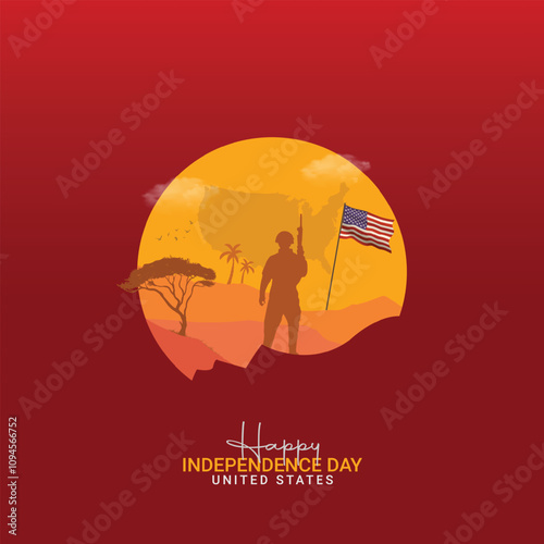 United States Independence Day. Independence Day creative Design for social media post