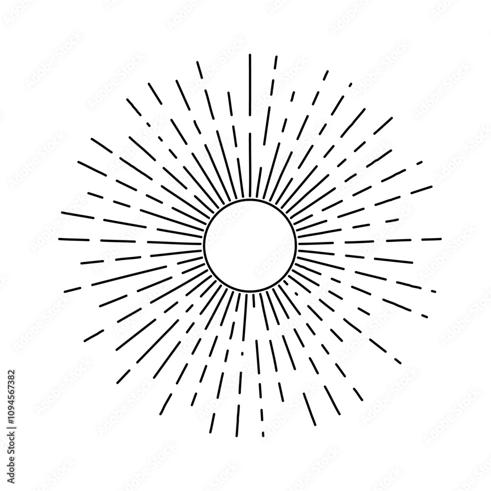 Obraz premium Abstract black sunburst