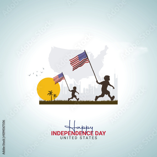 United States Independence Day. Independence Day creative Design for social media post