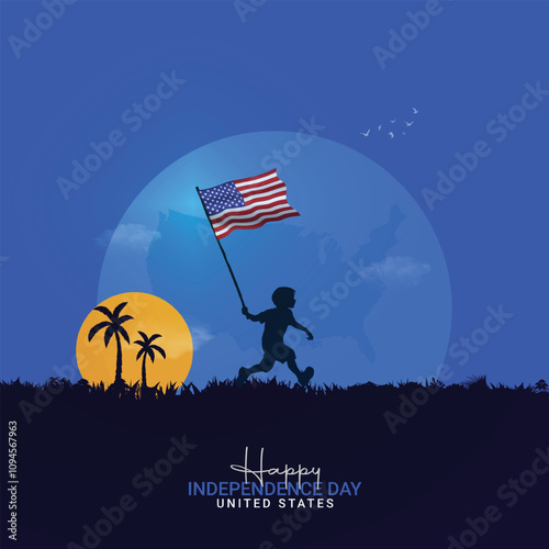 United States Independence Day. Independence Day creative Design for social media post