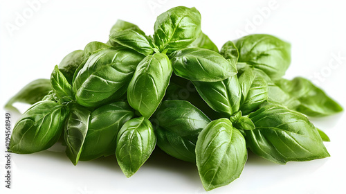 Fresh Basil Leaves, Realistic Food Image