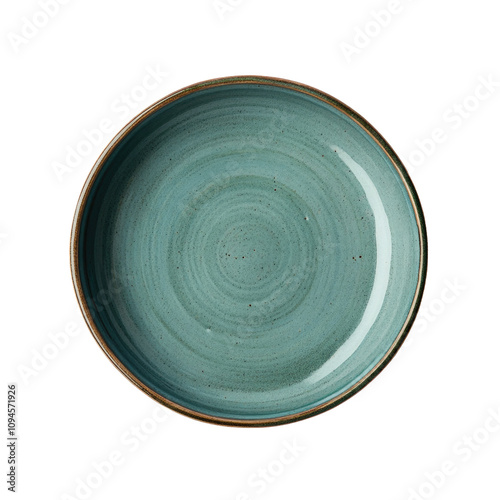 Ceramic Teal Plate Isolated...