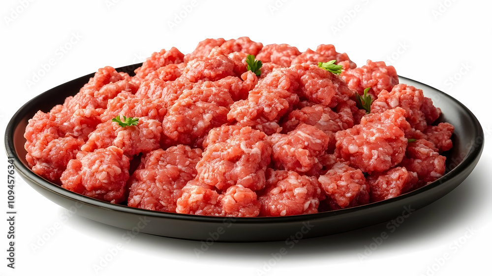 Ground Beef on Black Plate - Realistic Food Photography Ground Beef on Black Plate - Realistic Food Photography