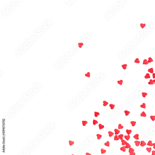 Red hearts on transparent background. Valentine's day concept.