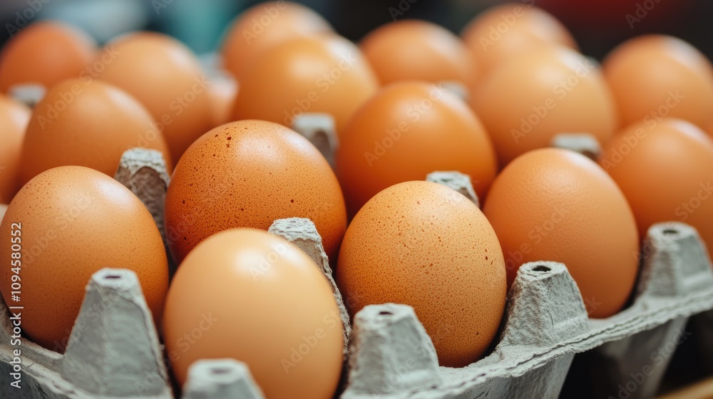 Fresh eggs arranged neatly in a carton, showcasing their smooth, brown shells as a key dietary choice for enhancing metabolism and fat burning. Fresh eggs arranged neatly in a carton, showcasing their smooth, brown shells as a key dietary choice for enhancing metabolism and fat burning.