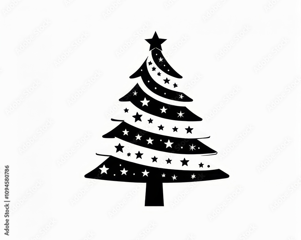 Elegant Black and White Christmas Tree Design Elegant Black and White Christmas Tree Design