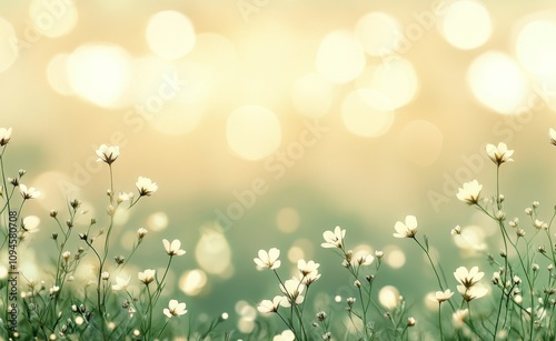 Soft blooming flowers in a gentle light atmosphere during spring