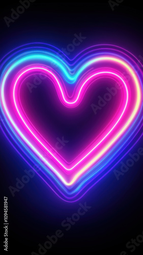 Speeding Neon Lines Shaping a Heart