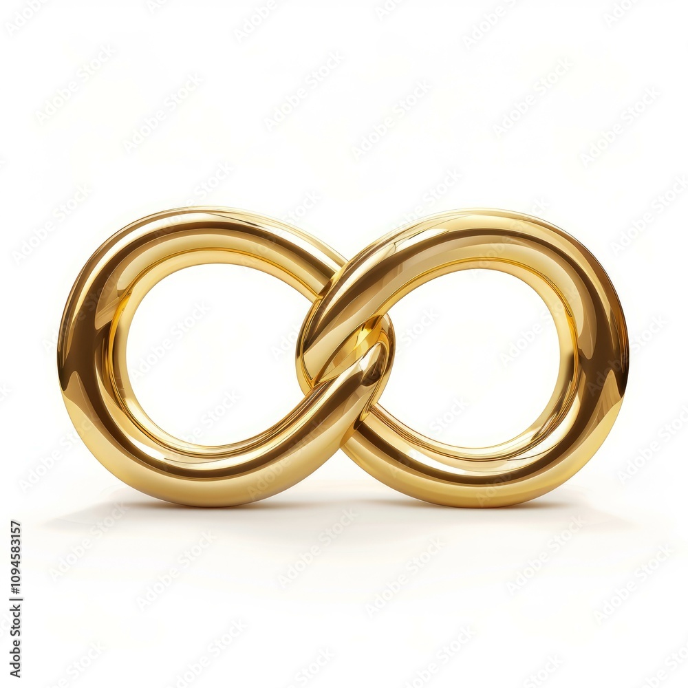 Shiny golden infinity symbol representing eternity, endless love, limitless possibilities and forever Shiny golden infinity symbol representing eternity, endless love, limitless possibilities and forever