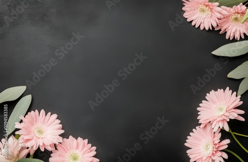 Elegant floral arrangement with pink blooms and greenery on a dark background