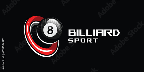 Billiard sports logo template concept design