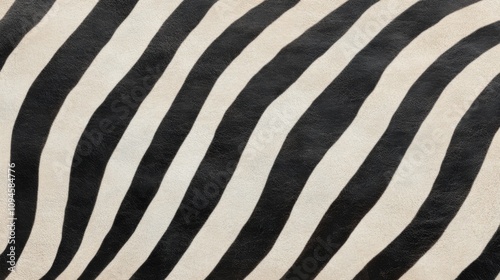 Close up of zebra stripes highlighting unique black and white pattern on the ...