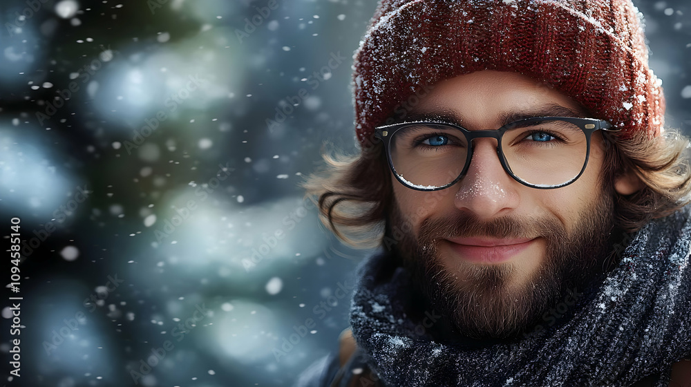 Smiling Man in Winter - Photo Smiling Man in Winter - Photo