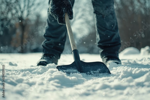 Winter Snow Removal Person Shoveling Snow Cold Weather Winter Activities