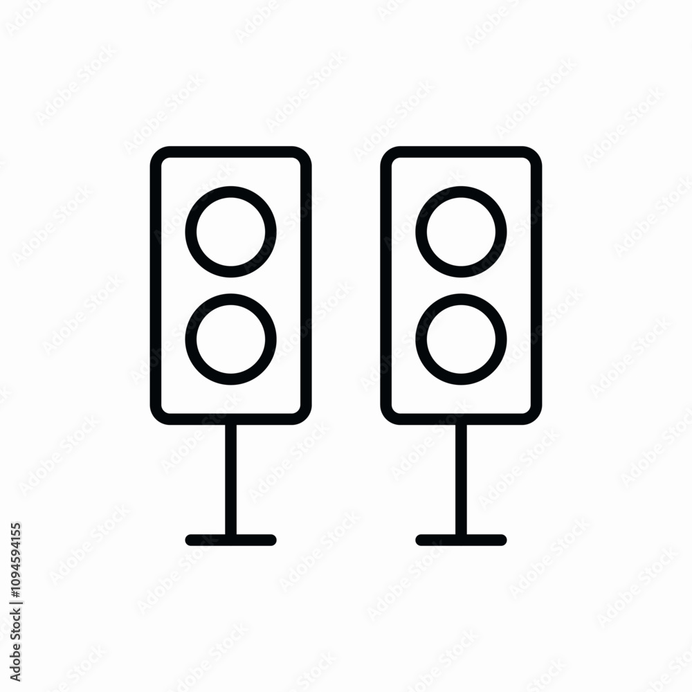 traffic lights signals equipment icon vector sign