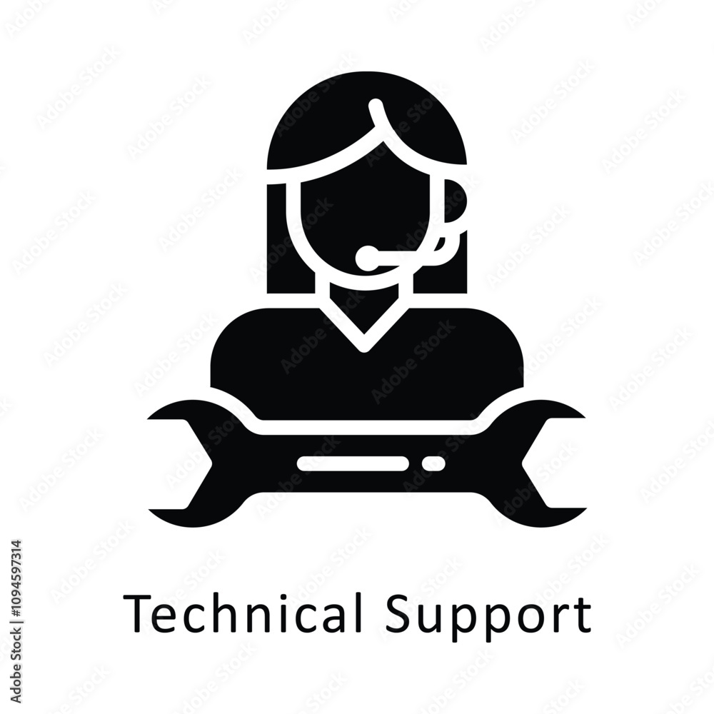 Technical Support  vector Filled Outline Icon. ...  .. Eps 10 file