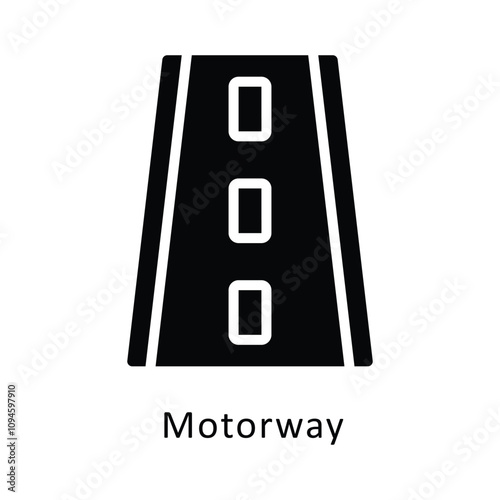 Motorway vector Filled Outline Icon. ...  .. Eps 10 file 