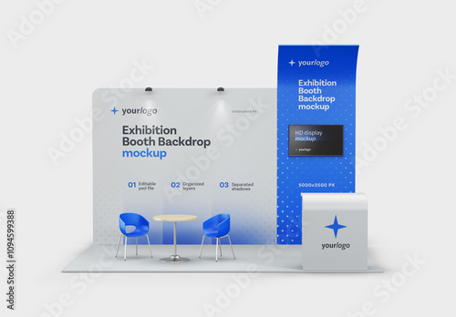 Exhibition Stand Mockup, Booth Backdrop