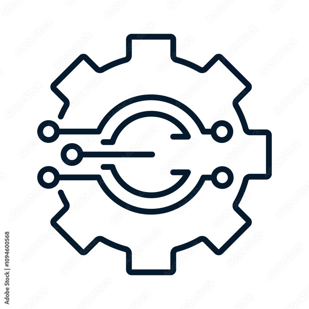 Concept automation, electronic control. Vector linear icon isolated on white background. Concept automation, electronic control. Vector linear icon isolated on white background.