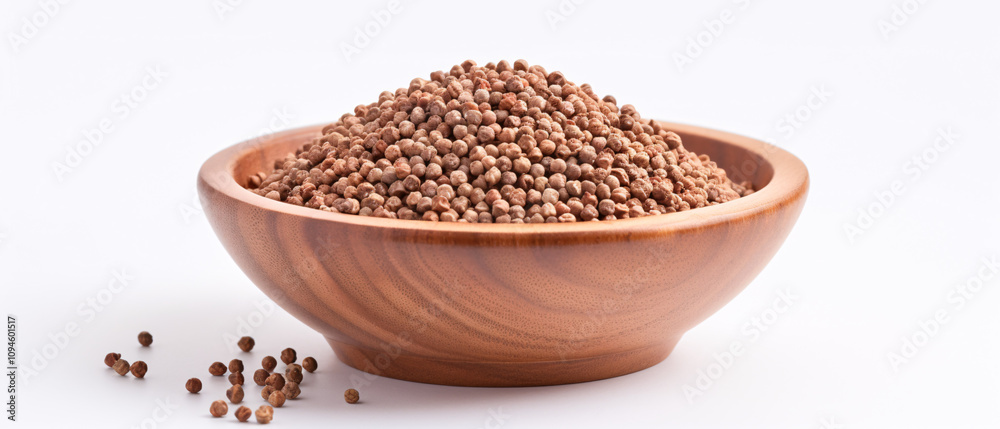 A small wooden bowl filled with buckwheat grains, placed on a white surface, showcasing a natural, rustic feel.
A small wooden bowl filled with buckwheat grains, placed on a white surface, showcasing a natural, rustic feel.