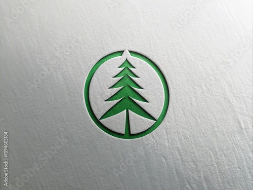 Elegant Evergreen Logo Template on a Crisp White Background for Modern Branding and Design Use, Ideal for Corporate Identity, Marketing Materials, and Business Presentations photo