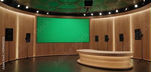 News Studio, Backdrop For TV Shows .TV On Wall.3D Virtual News Studio Background