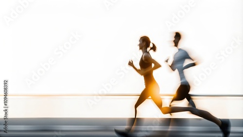 Fleet Footed Blur: Abstract image of runners dashing in a blurred frame.
 photo