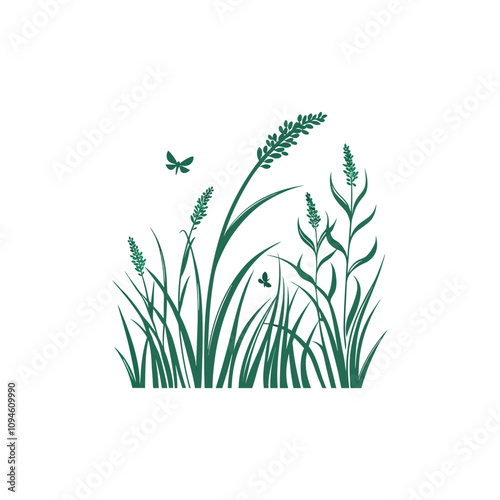 grass vector art and illustration