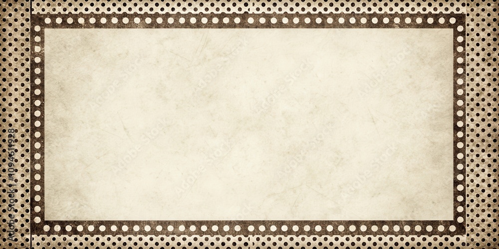 Obraz premium Elegant Vintage Frame with Polka Dot Border and Textured Paper Background