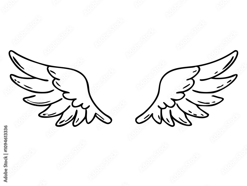Obraz premium Creative illustration of angel wings in a minimal style suitable for various artistic projects or personal use