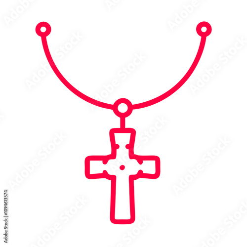 Symbolic representation of faith in a minimalistic design featuring a necklace with a cross, reflecting spiritual beliefs and personal connection to religion