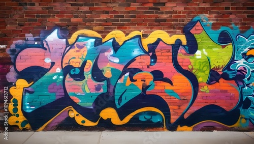 Brick Wall Graffiti Art Background