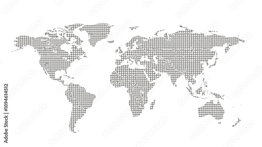 Naklejka premium World map, map of the world, world map on a white isolated background, world map texture