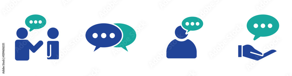 Speaking and Communication thin line icon set. Containing advice, conversation, speech bubble, suggestion, talking, consultation and discussion. Vector illustration Speaking and Communication thin line icon set. Containing advice, conversation, speech bubble, suggestion, talking, consultation and discussion. Vector illustration