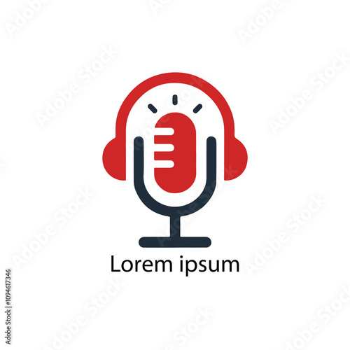 Microphone and Headphone logo on white background
