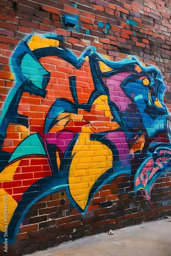 Brick Wall Graffiti Art Background Brick Wall Graffiti Art Background