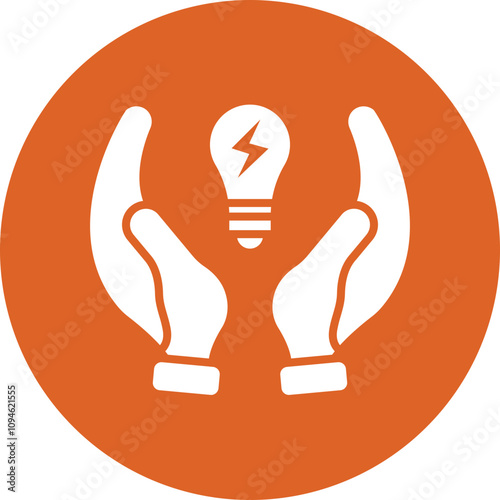 Energy Efficient Lightbulb glyph circle icon