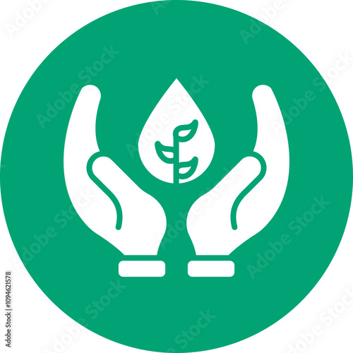 Water Conservation glyph circle icon