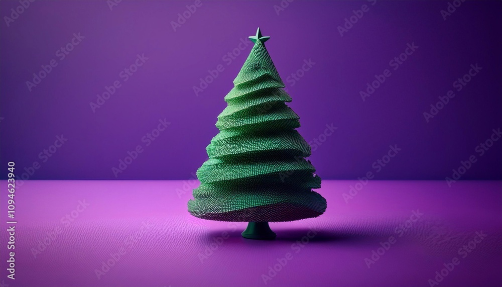 3d minimalistic cartoon christmas tree stands on bright background with space for text 3d minimalistic cartoon christmas tree stands on bright background with space for text