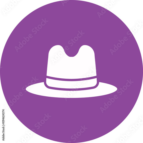 Hat glyph circle icon