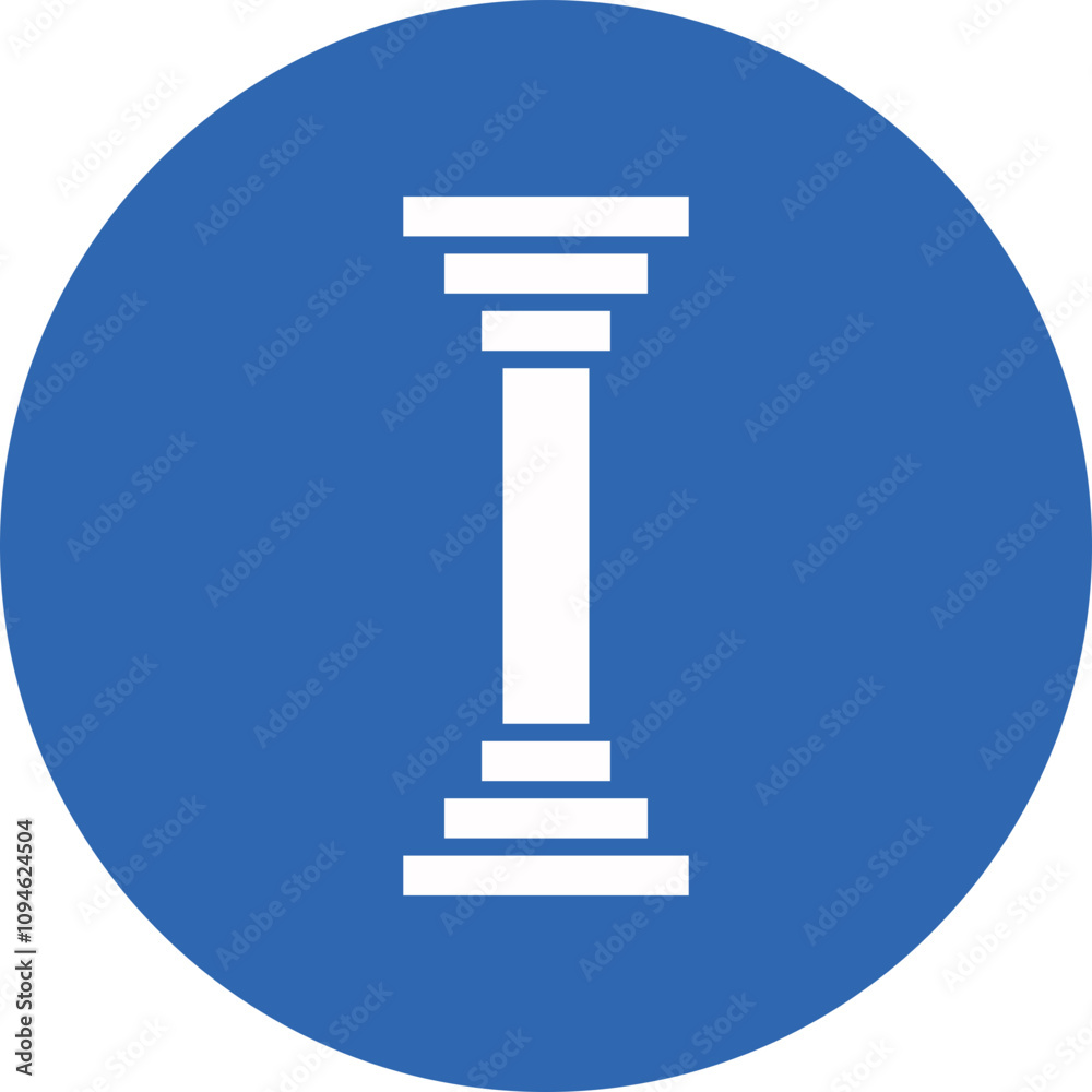 Pillar glyph circle icon Pillar glyph circle icon