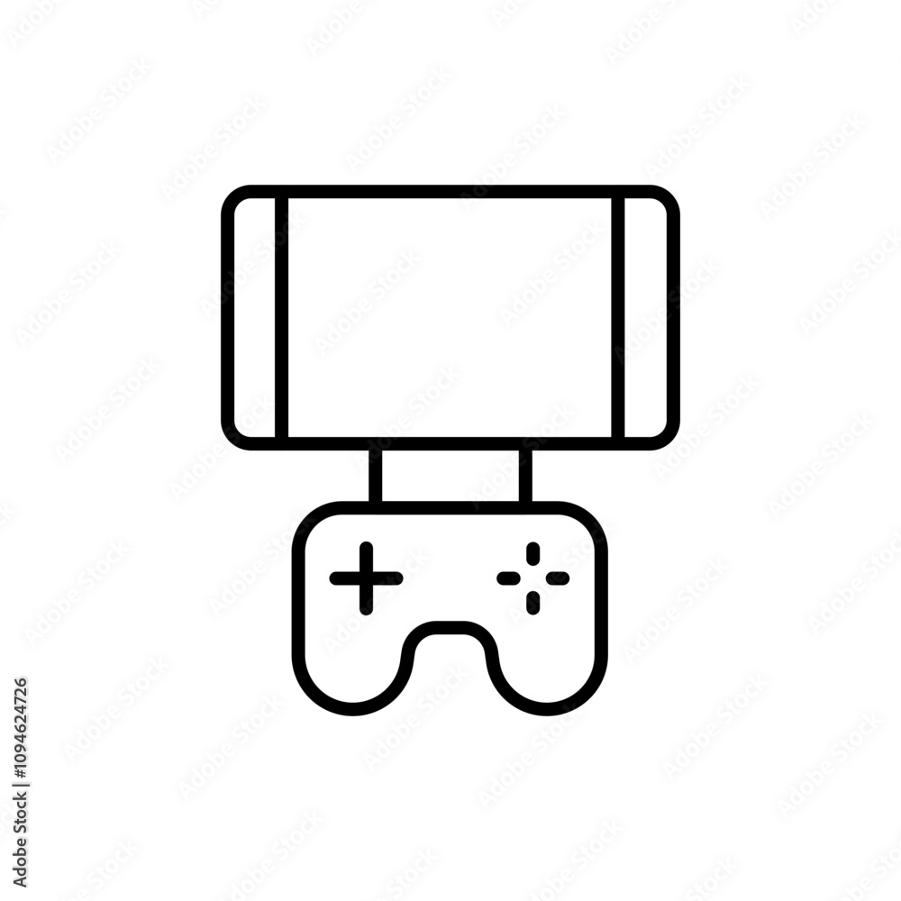 Mobile controller outline icons, minimalist vector illustration ,simple transparent graphic element .Isolated on white background