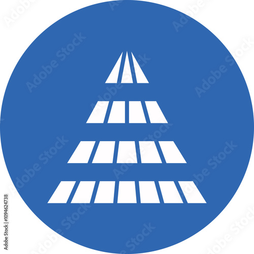 Pyramid glyph circle icon