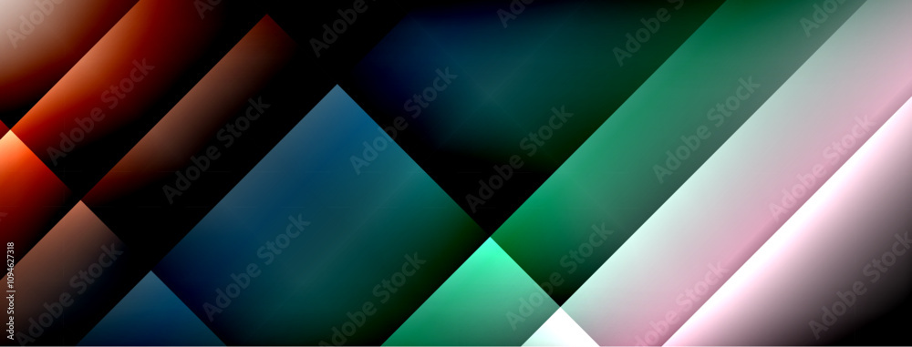 Fototapeta premium Dynamic shadow lines with gradient colors geometric background