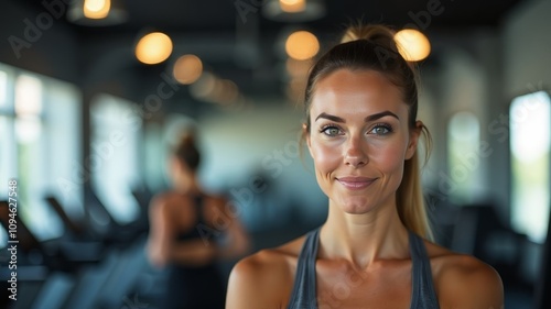 Fitness, exercise and portrait of woman in gym. Face of sporty woman or sportswoman in health club for balance, energy and strength